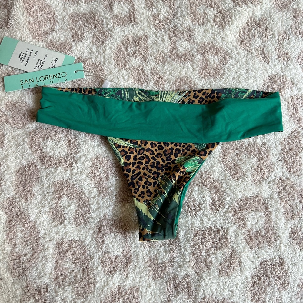 San Lorenzo Bikini | NWT | Smocked Bandeau Thong Belt | Size M | Amazonia